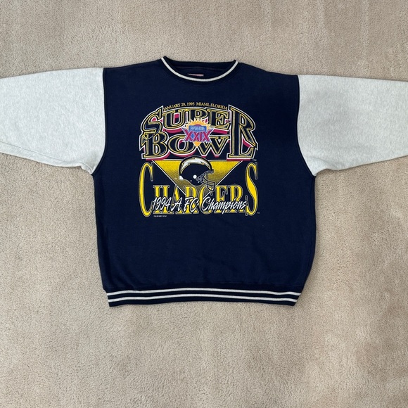 LOGO 7 Other - San Diego Chargers Super Bowl Graphic Crewneck Sweater Los Angeles Chargers